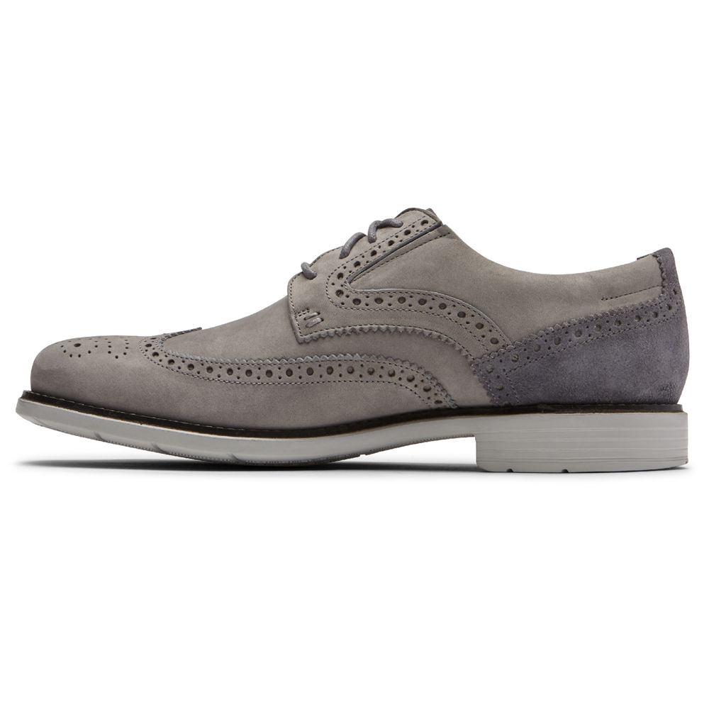 Rockport Singapore Mens Sneakers - Total Motion Classic Dress Wingtip Grey - GA5621984